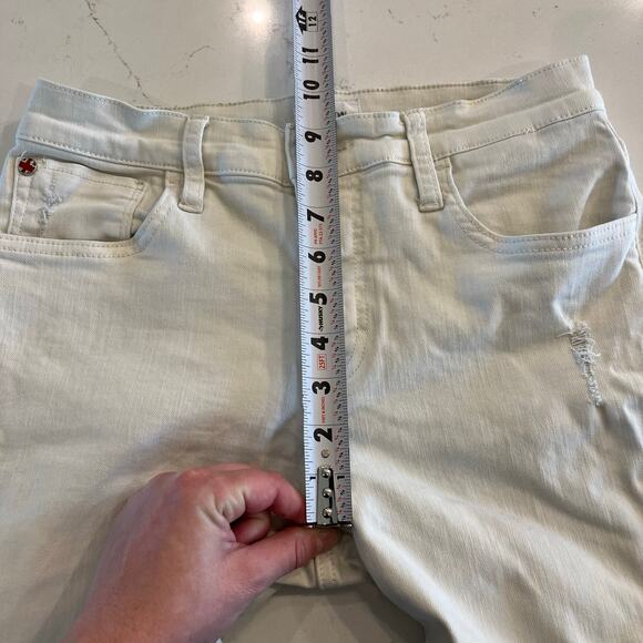 Hudson Rosalie Wide Leg Jeans White Distressed Size 25 - Picture 10 of 13